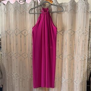 Lauren Ralph Lauren Magenta Halter Backless Dress